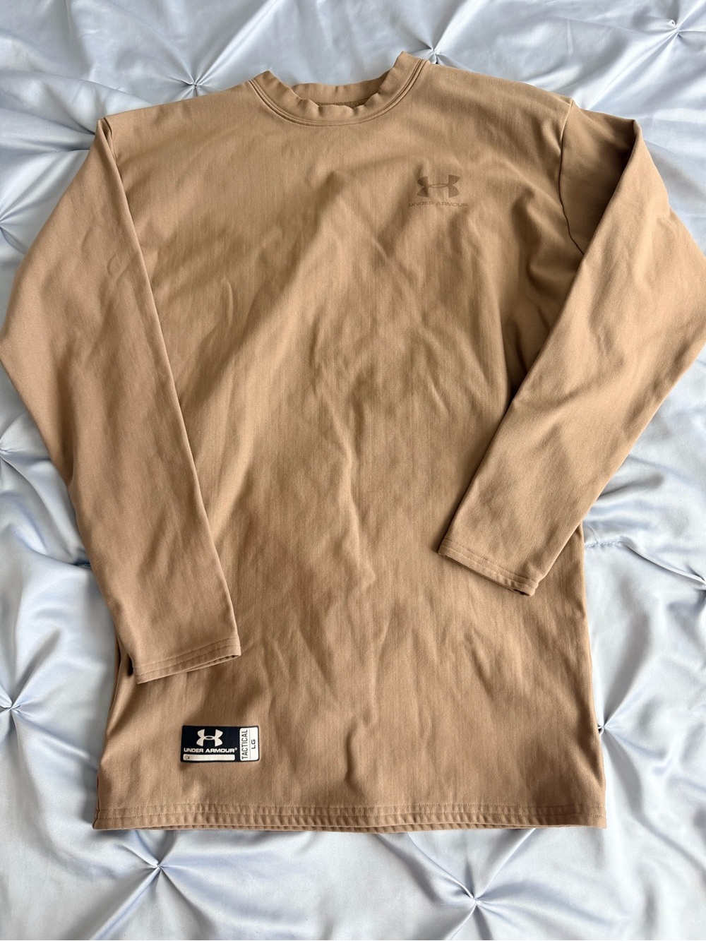 Under Armour Men’s Long-Sleeve Crewneck in Tan